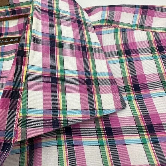 Peter Millar Long Sleeve Sport Shirt Pink Green Blue Size XL Extra Large - Picture 4 of 7